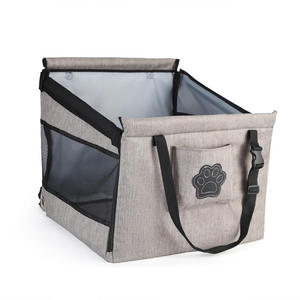 Penutup Kursi Mobil Hewan Peliharaan Kain Oxford Pengaman Booster Anjing Harness Kucing Kecil/Medan Hewan Peliharaan Hitam Abu-abu Portabel Tas Perjalanan - Product Image 5