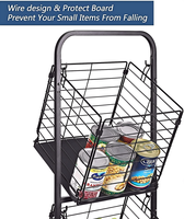 Chariot de rangement pliable en métal avec roues et poignée, étagère de rangement alimentaire multifonctionnelle verticale pour la cuisine et le garde-manger domestique