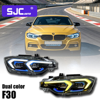 Phares bicolores SJC V2 pour BMW Série 3 F30 F35 2013-2018, mise à niveau spécifications 2023, DRL jaune et blanc, stock local USA, vente flash