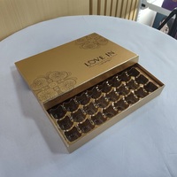 Boîte d'emballage de chocolat STPP avec impression couleur et estampage doré, 48 pièces, pour coffret cadeau de chocolats célèbres et de truffes
