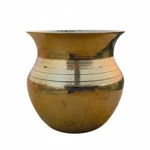 Vintage Brass Kalash Lota Pot <b>Small</b> Large Traditional Puja Vessel Temple Ritual Utensil Home Decor Water Pot - Product Image 1