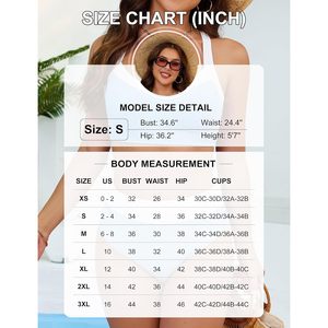 Conjunto de bikini de cintura alta para mujer, traje de baño de dos piezas con bloques de color y textura acanalada, con relleno extraíble y cobertura completa - Product Image 6