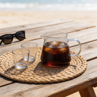 Carafe à café en verre borosilicate de qualité supérieure, résistante à la chaleur, durable, pour thé noir, lait, café, boissons chaudes et froides
