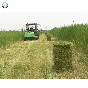 Hay Bale Mesin Jerami Rumput India Silage Baler Compress Wrapper Mesin Mini Mesin Jerami Baler Listrik Benang Otomatis