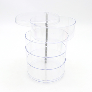 Caja de almacenamiento de joyería giratoria multicapa transparente, estante de exhibición de collar a prueba de polvo hecho de plástico duradero - Product Image 1