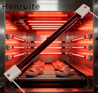 Tube chauffant infrarouge en quartz rubis 220V 1500W, lampe chauffante IR à ondes courtes, chauffage industriel