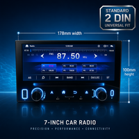 Autoradio MP5 universel 2 DIN pour tableau de bord avec GPS, CarPlay, Android Auto, FM, commande vocale IA, RGB, garantie 1 an