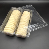 Boîtes rectangulaires jetables en plastique PET recyclé pour sushi gâteau dessert salade viande gelée autres aliments pain pour le stockage des biscuits