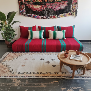 Ensemble de canapé moderne oriental Tissu en lin de coton de qualité avec des techniques tissées vintage 200x80x20 cm Couleur personnalisable pour un usage domestique - Product Image 3