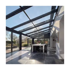 Prima well designed retractable roof sun room good price customized sun room with glass porch slant roof sun room