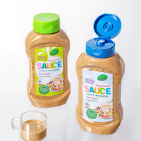Fabricant de contenants à condiments en plastique, flacon compressible transparent anti-fuite avec couvercle à rabat pour sauce et vinaigrette, pot de 500 ml/16 oz