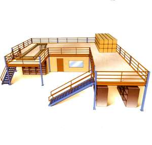 רב קומות תעשיית מחסן מורט פלדה קומת ביניים לערום מדפי ומדפים - Product Image 1