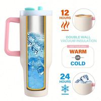 Gobelets isothermes à double paroi sans BPA, avec logo personnalisé imprimé, mugs isothermes de 40 oz avec poignée
