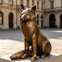 Sculpture de renard en bronze antique, style artistique réaliste, dimensions personnalisables, pour cour et pelouse