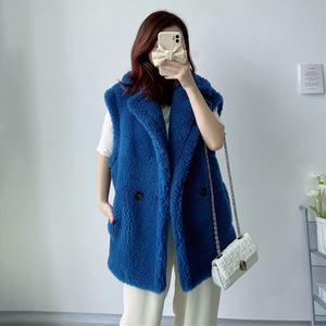 <span class=keywords><strong>Chaleco</strong></span> de piel de cordero grueso y cálido para invierno 2023, <span class=keywords><strong>chaleco</strong></span> clásico de oso de peluche para <span class=keywords><strong>mujer</strong></span> - Product Image 3