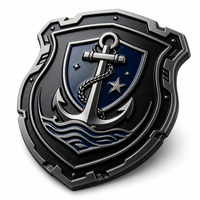 Broche en métal émaillée personnalisée, motif ancre marine, pour costume, blazer, veste, manteau, cadeau