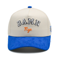 Gorra de béisbol de ante de dos tonos azul claro personalizada