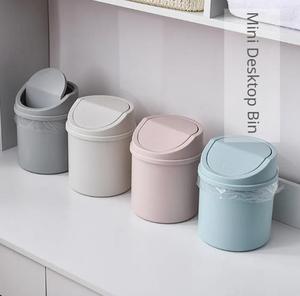 <span class=keywords><strong>Mini</strong></span> cubo de basura de escritorio, tubo pequeño con cubierta, cubo de basura para dormitorio, cubo de basura para limpiar el espacio de trabajo, caja de almacenamiento de cocina, cubo de basura de escritorio para el hogar - Product Image 2
