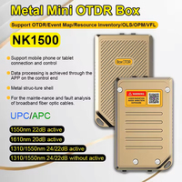 NK1500 Mini OTDR 6-en-1 Cloud Box alimenté par IA, testeur de fibre optique monomode FTTH avec fonction de cartographie d'événements en direct, VFL, OPM, LS, boîtier métallique, Plug & Play