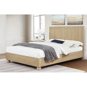 Modern Light Oak Wood 5pcs Hotel Bedroom Furniture Set Queen Size <b>Convertible</b> Adjustable Platform <b>Bed</b> Dresser Mirror - Product Image 3