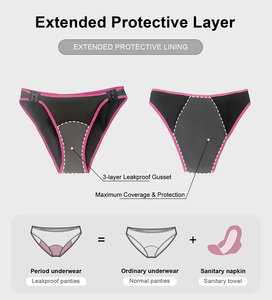 Culottes menstruelles personnalisables et amovibles, faciles à mettre et à enlever, respirantes, <span class=keywords><strong>sans</strong></span> PFAS, absorbantes et anti-fuites pour femmes - Product Image 4
