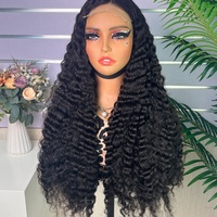 Perruque bouclée birmane sans colle en gros, 100 % cheveux humains vierges Remy, couleur vin, double trame, fermeture complète, densité maximale, sans perte de cheveux