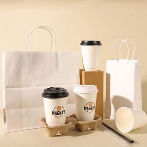 Bolsa de Regalo de Papel Kraft, Bolsa Comercial con Logotipo Personalizado, Publicitaria, con Asa, de Cartón Blanco Grueso, para Llevar, Acepta Personalización - Product Image 3