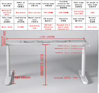 Bureau d'ordinateur moderne avec cadre en fonte, modulaire, extensible, pieds réglables, autoportant, usage commercial