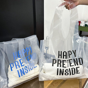 Sacs en polyéthylène transparents à fond plat personnalisables, sacs recyclables et réutilisables, emballage de supermarché, <span class=keywords><strong>plastique</strong></span> <span class=keywords><strong>LDPE</strong></span> - Product Image 1