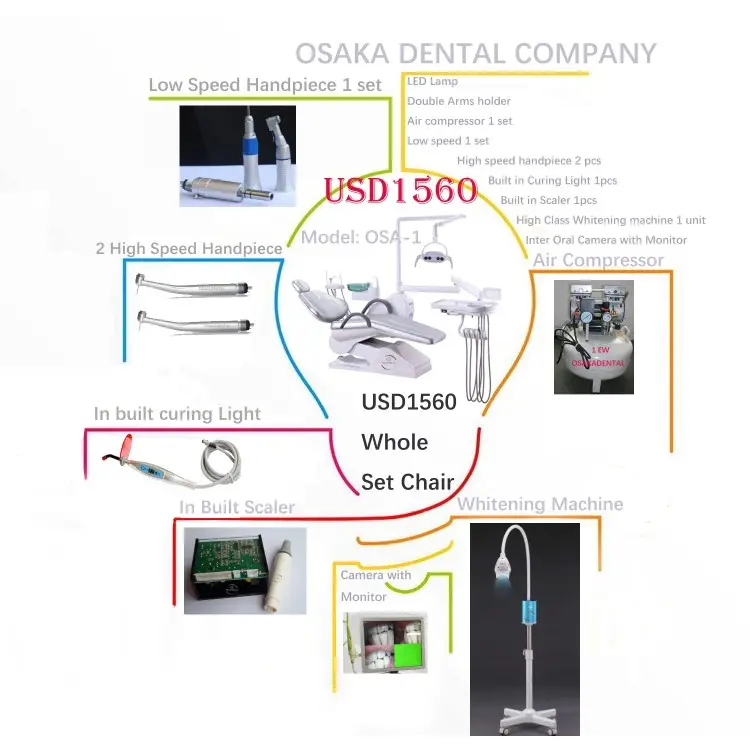 OSA-1 Ghế Nha Khoa Với Tay Khoan Nha Khoa Và Máy Nén Khí Nha Khoa Và Máy Làm Trắng Răng