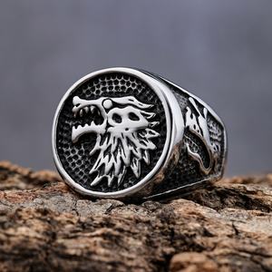 Wolf Head <span class=keywords><strong>Ring</strong></span> Rvs Vergulde Retro Vintage Heren Sieraden Dominante Wolf <span class=keywords><strong>Ring</strong></span> Hot Selling Persoonlijkheidsringen - Product Image 2