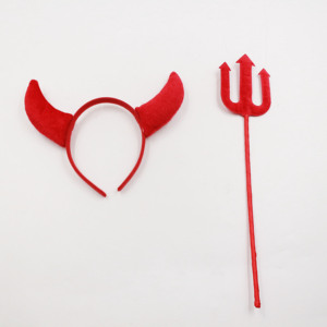 Diadema <span class=keywords><strong>con</strong></span> Cuernos de <span class=keywords><strong>Diablo</strong></span> Rojos para Niños, Lazo, Cola y <span class=keywords><strong>Tridente</strong></span>, Conjunto de Disfraz para Halloween, Accesorios para Disfraces de Fiesta para Niños y Niñas - Product Image 5