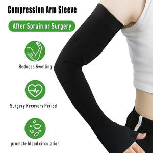 Manicotti a compressione per <span class=keywords><strong>braccia</strong></span> a punta aperta, traspiranti, unisex, a pressione graduata, per sollievo dal linfedema e uso multisport - Product Image 2
