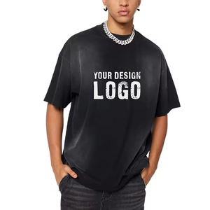 Camiseta de Hombre de Media Manga con Degradado de Color Estilo Americano, Informal, Vintage, Lavada, con Hombros Caídos, Talla Grande - Product Image 2