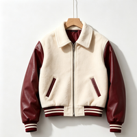 Blouson Bomber en Cuir PU Doublé Polaire avec Col Revers, Imprimé Camouflage, Fermeture Éclair, Imperméable, Patchwork, Vêtement d'Extérieur Urbain Personnalisé pour l'Automne
