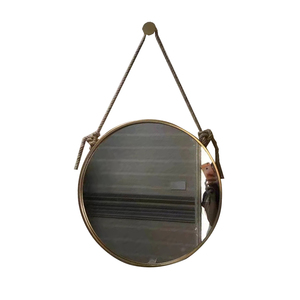 Usine En Gros Métal Miroir Mural Rond avec Corde De Chanvre Fer Miroir Suspendu Décoration Murale Simple Miroir Dia.50cm à <span class=keywords><strong>100cm</strong></span> - Product Image 1