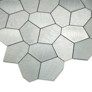 Brush Steel Effect Waterproof Peel and <strong>Stick</strong> Mosaic Wall Tile Sticker <strong>Backsplash</strong> <strong>Stick</strong> <strong>on</strong> Wall - Product Image 3