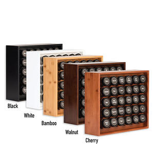 Étagère à épices multi-grilles en bois massif Étagère de stockage d'assaisonnement de cuisine transfrontalière en bambou Présentoir d'huiles essentielles d'aromathérapie - Product Image 1