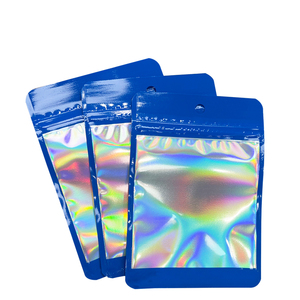 Commercio all'ingrosso riutilizzabile chiusura lampo in alluminio borsa olografica Mini cerniera regalo accessorio sacchetti di plastica - Product Image 4