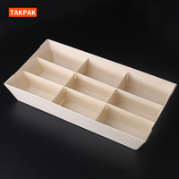Vente en gros Boîtes à bento en bois dégradables avec cloison intérieure pour le stockage de bonbons de boulangerie MoonCake Pâtisserie Biscuits