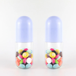 Bouteilles en plastique portables en forme de capsule de 60ml/80ml/100ml avec logo personnalisable <span class=keywords><strong>pour</strong></span> cosmétiques <span class=keywords><strong>huiles</strong></span> <span class=keywords><strong>essentielles</strong></span> gels douche scellage à la presse - Product Image 1