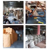 Fauteuil de négociation d'affaires de luxe, ensemble de 4 places en cuir artificiel rembourré avec structure en bois massif pour hall d'hôtel