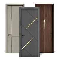 Portes intérieures pré-montées au prix d'usine, modernes, laquées et sculptées, en bois HDF/MDF, finition étanche pour salle de bain et chambre à coucher