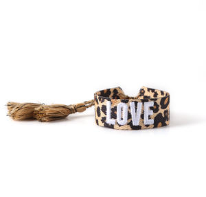 Qiuhan Women's LOVE Woven Fabric <strong>Wristband</strong> Creative Three-Dimensional Embroidered Letters Fashion Wrap Bracelets Friendship - Product Image 2