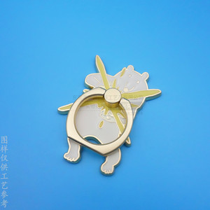 Customized Metal Ring Holder Enamel Zinc Alloy Cartoon Doll Phone <b>Stand</b> <b>Desktop</b> Use Gold Color Back Adhesive - Product Image 3