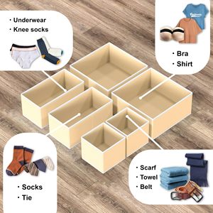 Organizadores Plegables para Cajones de Armario, Contenedores de Tela para Cómodas, Divisores de Cómodas para Organización de Guardería, para Ropa Interior, Calcetines, Sujetadores, Cinturones y Corbatas - Product Image 3