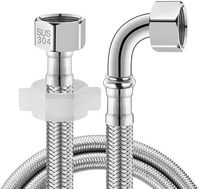 Coude en acier inoxydable à 90 degrés avec raccords BSP pour tuyau d'eau flexible tressé dans les systèmes de plomberie domestique 120CM