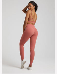 OEM ODMWomen Bra olahraga pinggul tinggi bernapas V punggung legging olahraga celana pendek tali tipis atasan 2 bagian setelan Yoga Gym Fitness Set - Product Image 3