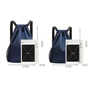 Sac à dos à cordon personnalisable avec poche pour bouteille d'eau, idéal pour les activités, les voyages, la randonnée, le fitness, le sport, le football, pour femmes et hommes - Product Image 2