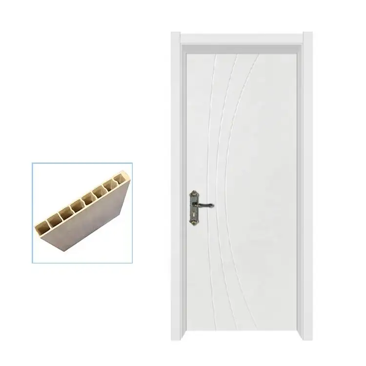 Waterproof Wood Plastic Composite Modern Polish Door Panel Interior Door For House